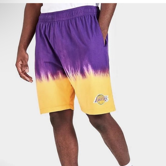 Men’s Mitchell and Ness Lakers Yellow and Purple Ombré Shorts, NWT, Size L - Picture 1 of 5